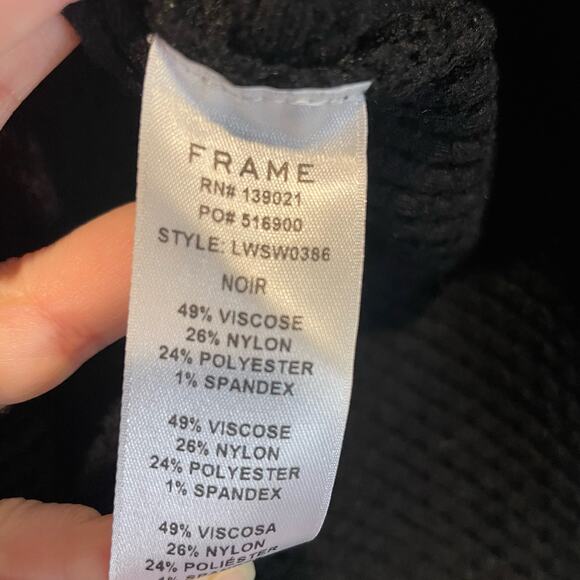 Frame Black Textured Chenille Mockneck Sweater - size XS - Picture 5 of 6